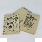 دفتریادداشت 80برگ سیم از بالا جلد سخت کرافت 21*14 میکرو کدF9