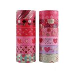 چسب نواری فانتزی واشی طلاکوب قرمز کد496